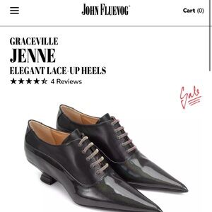 John Fluevog Graceville Jenne Black Lace-Up Heels